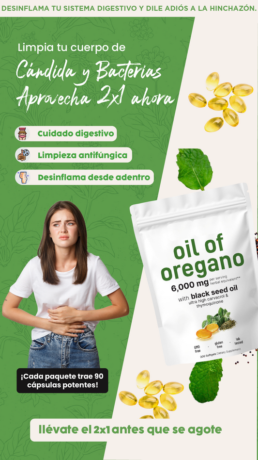 Aceite de orégano| Doble potencia contra bacterias por el precio de uno.